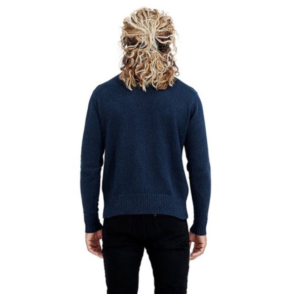 Men's Knit Sweater MIDNIGHT BLUE (MKS) - Picture 3 of 13